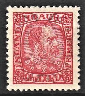 FRIMÆRKER ISLAND | 1902-04 - AFA 39 - Kong Chr. IX - 10 aur rød - Postfrisk